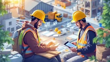 Uk construction site digital commerce integration with traditional manual activities highlight
