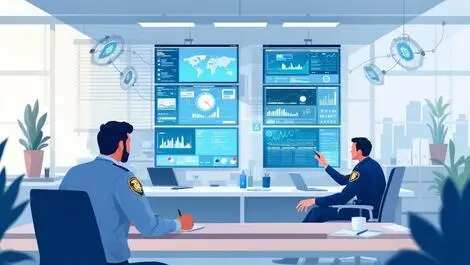 Law enforcement cyber investigation digital data analysis police office