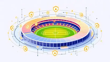 Football stadium catalonia digital shields security locks cybersecurity protection