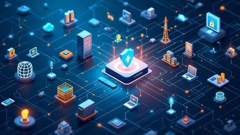 Interconnected computer servers industrial machines mobile devices it security