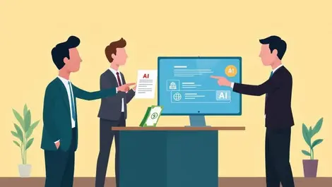 Office employers employees ai icons computer document money division funding