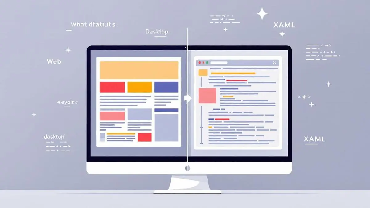 Web grid and desktop xaml split ui on single monitor vector