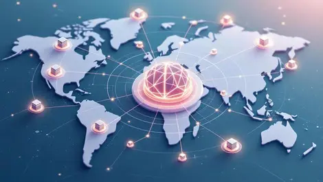Isometric decentralized ai network switzerland middle east map