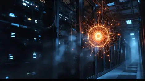 Aging data center servers tangled cables looming quantum cyber risk