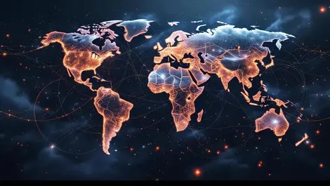 Ai ddos storm dark data streams overwhelming global internet map